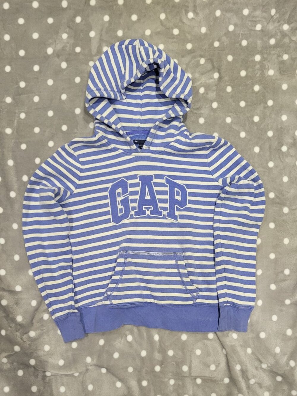 GAP, Y2K Blue and White Stripped Hoodie